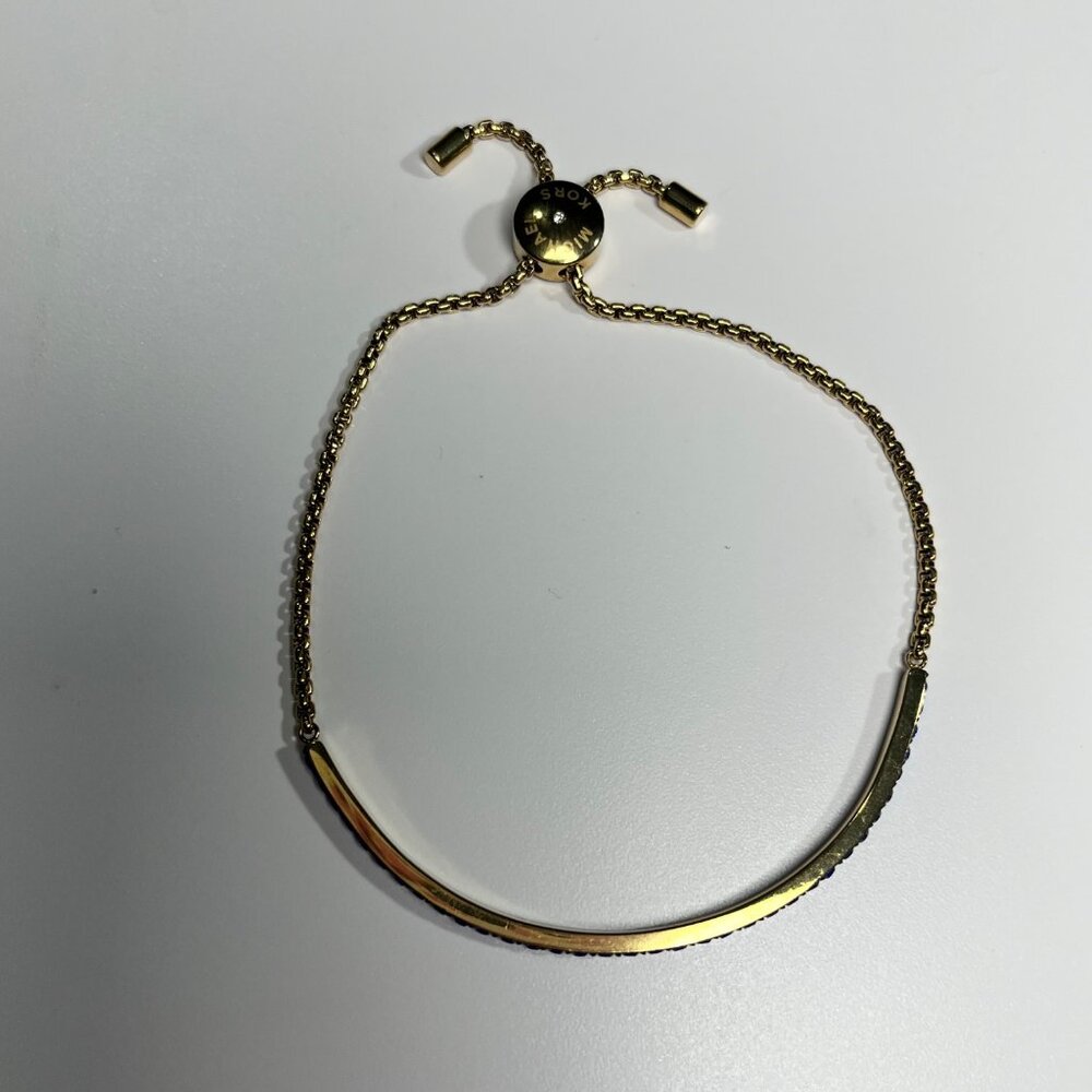 Michael Kors Sapphire Blue Gold Tone Pull Chain Bracelet MKJ4987 - Picture 6 of 6